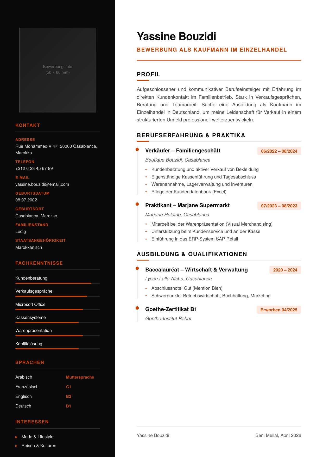 CV Einzelhandel