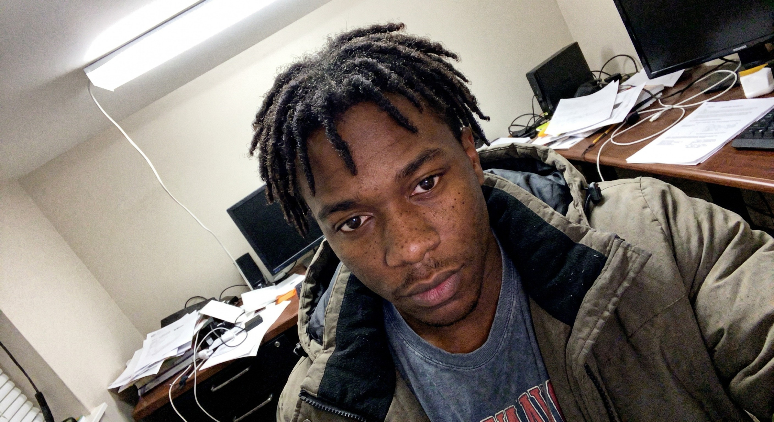 Before — over-filtered selfie