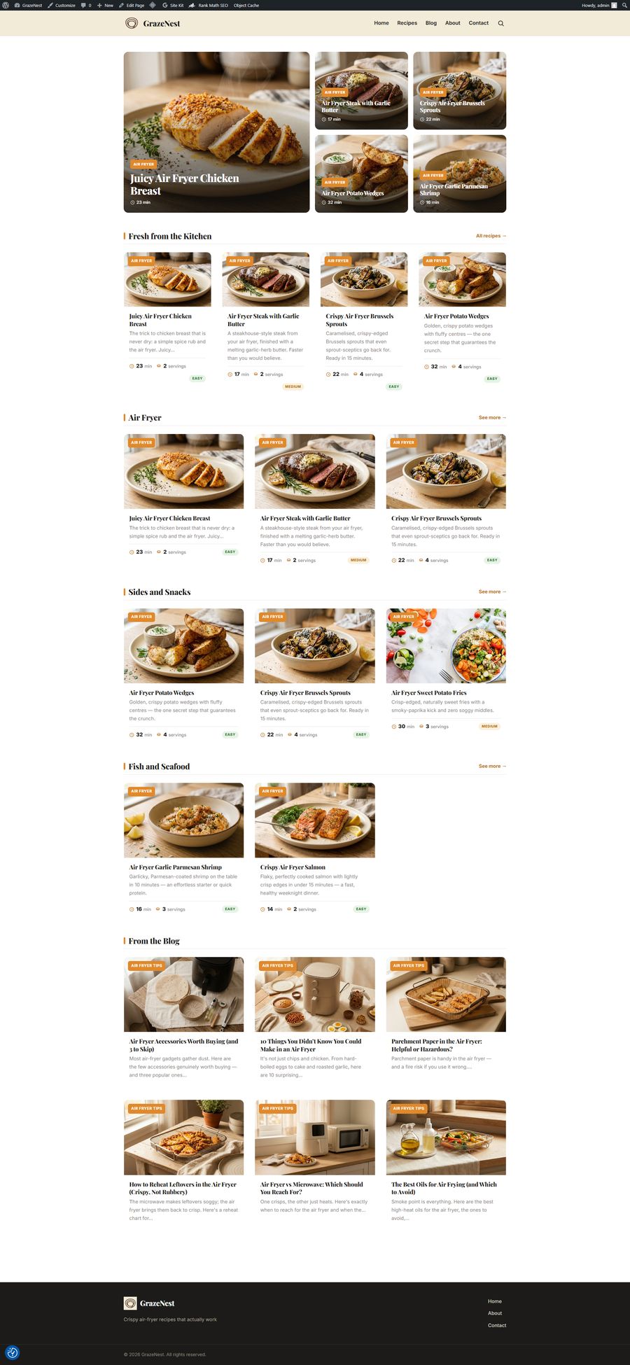 GrazeNest — recipe website